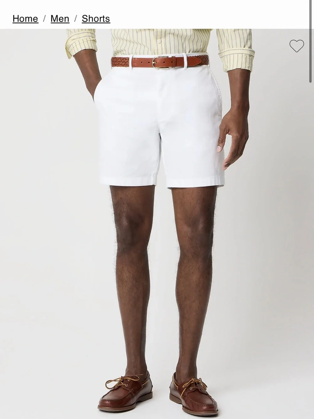 J. Crew Men’s White Flat-Front Cotton Chino Shorts size 30